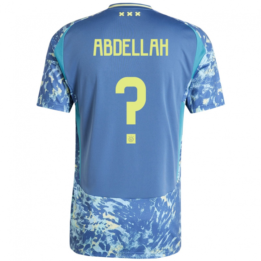 Kandiny Dames Abdellah Ouazane #0 Grijs Blauw Geel Uitshirt Uittenue 2024/25 T-Shirt