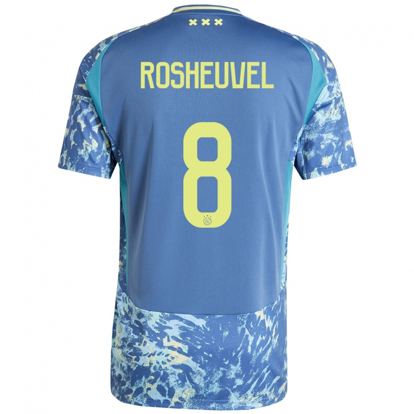 Kandiny Mujer Camiseta Darren Rosheuvel #8 Gris Azul Amarillo 2ª Equipación 2024/25 La Camisa