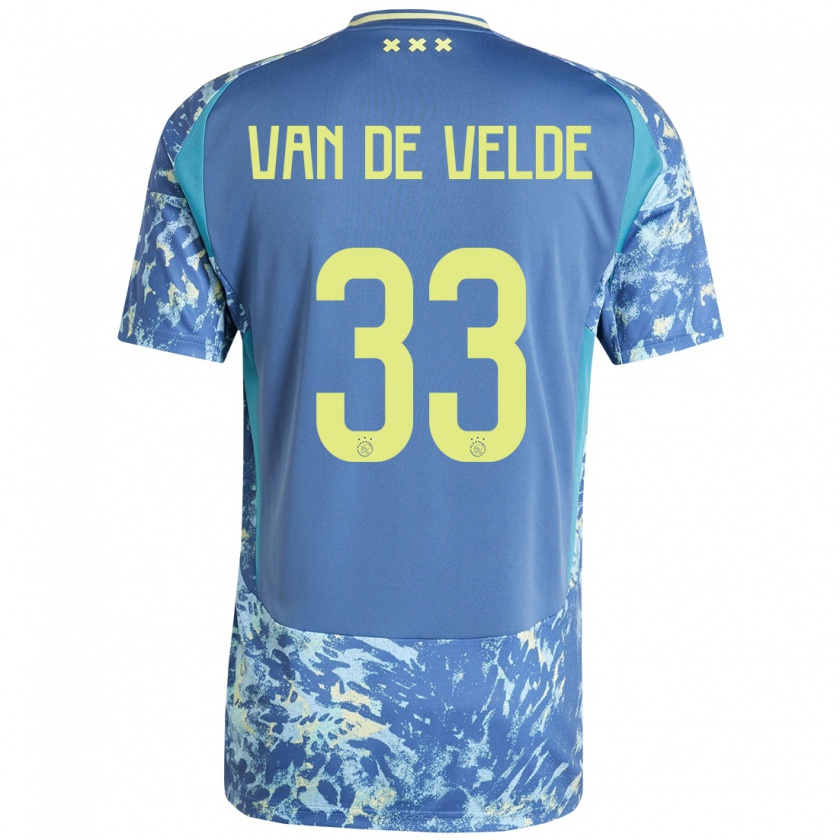 Kandiny Donna Maglia Jonna Van De Velde #33 Grigio Blu Giallo Kit Gara Away 2024/25 Maglietta