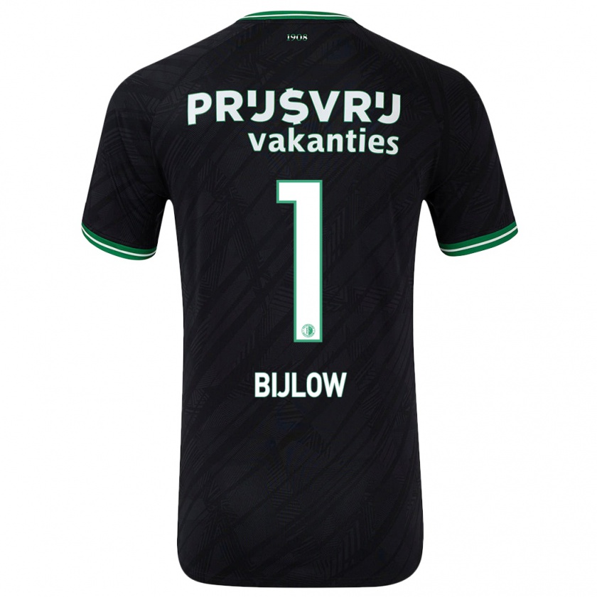 Kandiny Donna Maglia Justin Bijlow #1 Nero Verde Kit Gara Away 2024/25 Maglietta