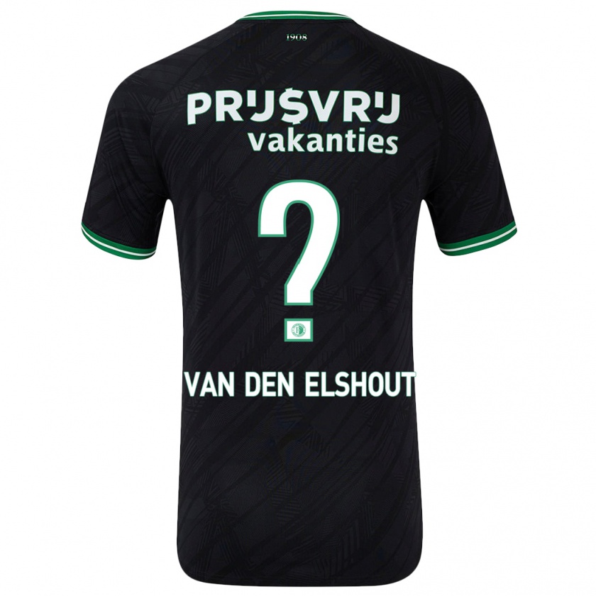 Kandiny Dames Tobias Van Den Elshout #0 Zwart Groen Uitshirt Uittenue 2024/25 T-Shirt België