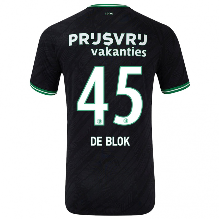 Kandiny Mujer Camiseta Lars De Blok #45 Negro Verde 2ª Equipación 2024/25 La Camisa México