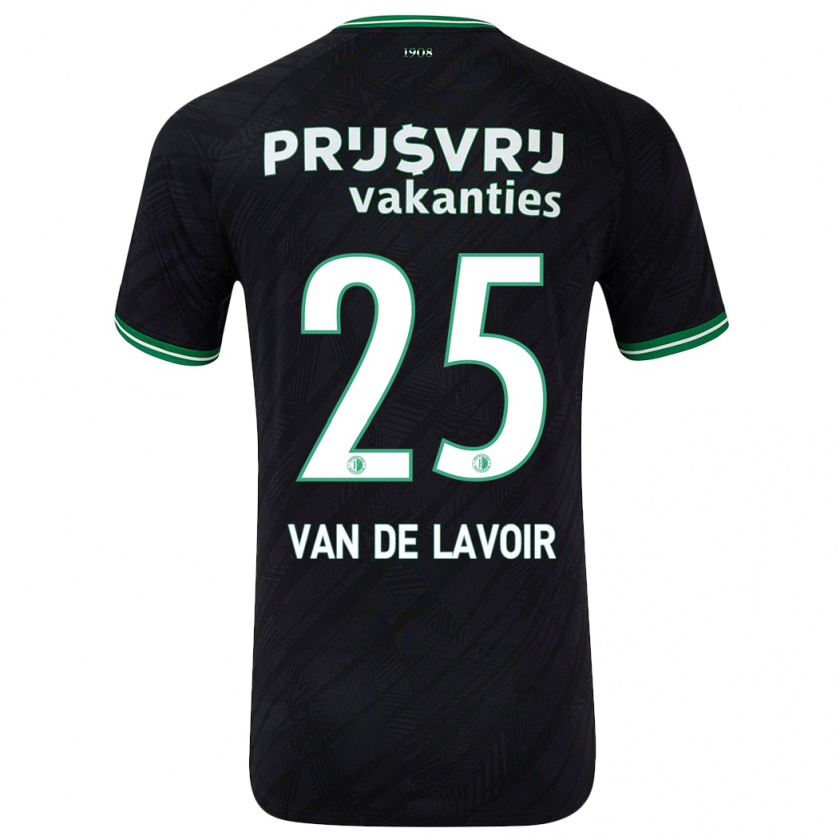 Kandiny Mujer Camiseta Romeé Van De Lavoir #25 Negro Verde 2ª Equipación 2024/25 La Camisa