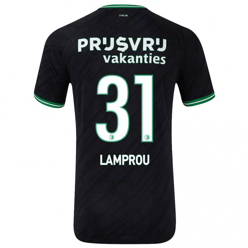 Kandiny Dames Kostas Lamprou #31 Zwart Groen Uitshirt Uittenue 2024/25 T-Shirt