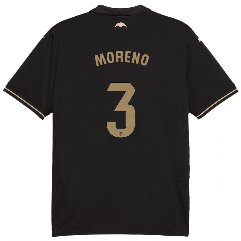 Kandiny Dames Diego Moreno #3 Zwart Uitshirt Uittenue 2024/25 T-Shirt