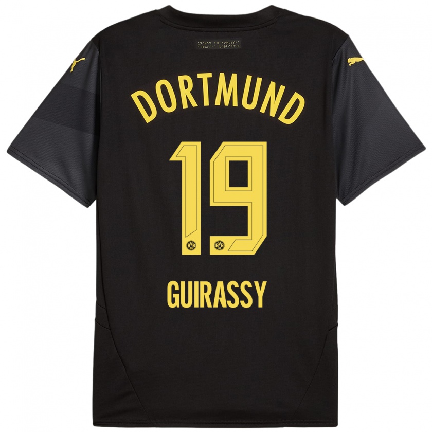 Kandiny Donna Maglia Serhou Guirassy #19 Nero Giallo Kit Gara Away 2024/25 Maglietta