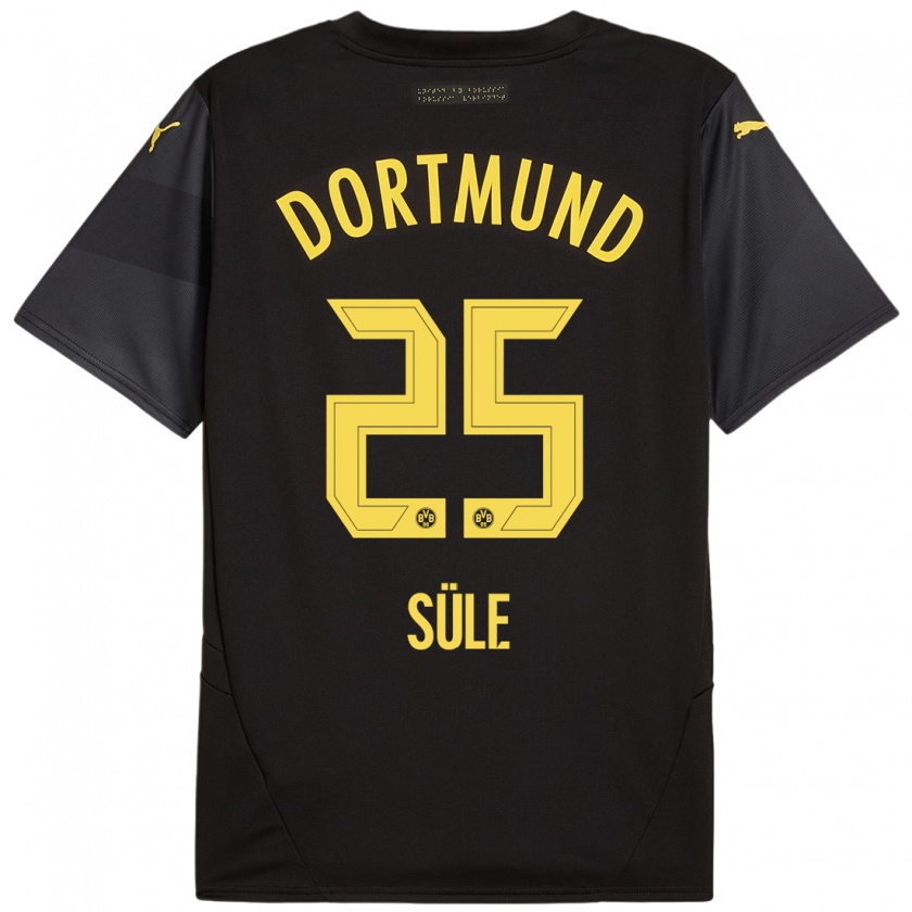 Kandiny Mujer Camiseta Niklas Süle #25 Negro Amarillo 2ª Equipación 2024/25 La Camisa