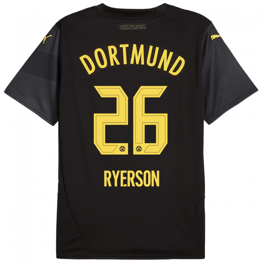 Kandiny Donna Maglia Julian Ryerson #26 Nero Giallo Kit Gara Away 2024/25 Maglietta