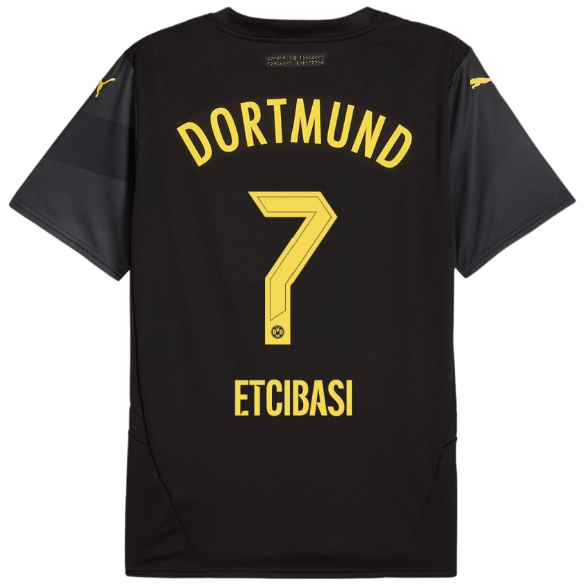 Kandiny Donna Maglia Taycan Etcibasi #7 Nero Giallo Kit Gara Away 2024/25 Maglietta