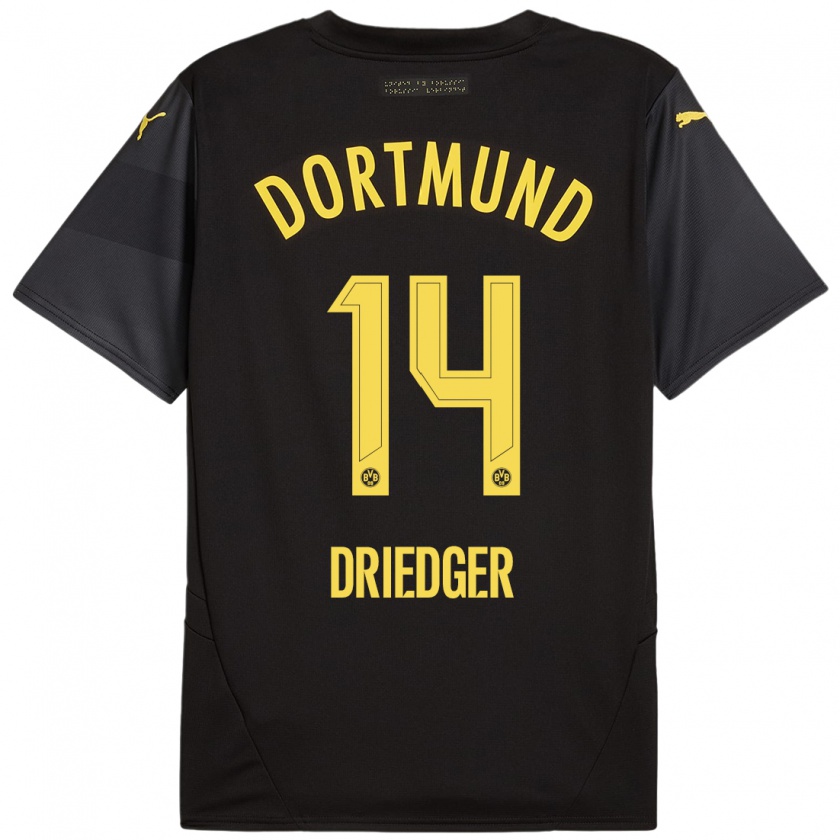 Kandiny Damen Julian Driedger #14 Schwarz Gelb Auswärtstrikot Trikot 2024/25 T-Shirt Österreich