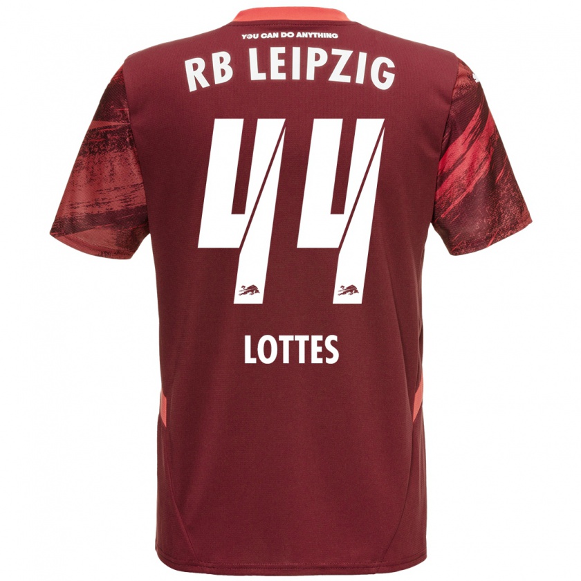 Kandiny Dames Benjamin Lottes #44 Bordeauxrood Uitshirt Uittenue 2024/25 T-Shirt