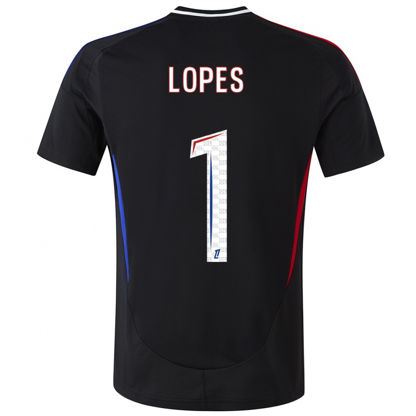 Kandiny Dames Anthony Lopes #1 Zwart Uitshirt Uittenue 2024/25 T-Shirt