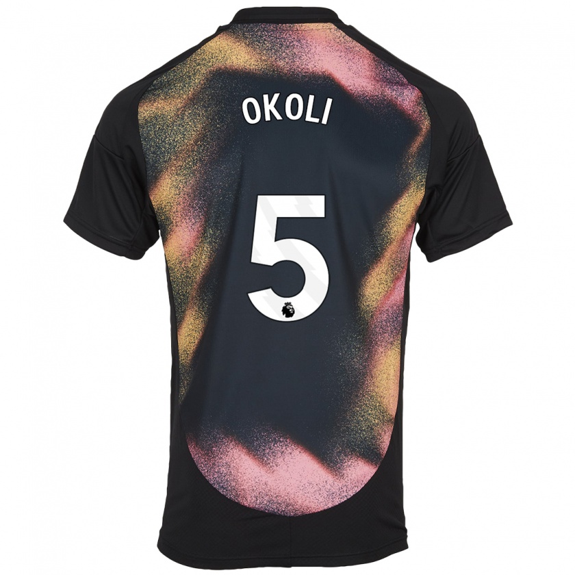 Kandiny Donna Maglia Caleb Okoli #5 Nero Bianco Kit Gara Away 2024/25 Maglietta