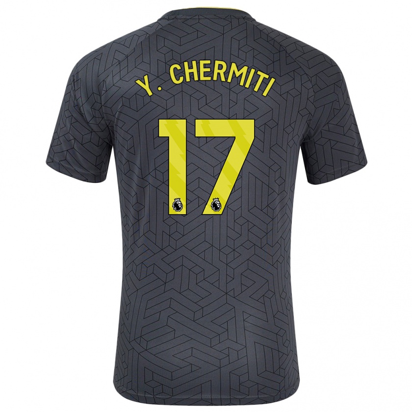 Kandiny Donna Maglia Chermiti #17 Nero Giallo Kit Gara Away 2024/25 Maglietta