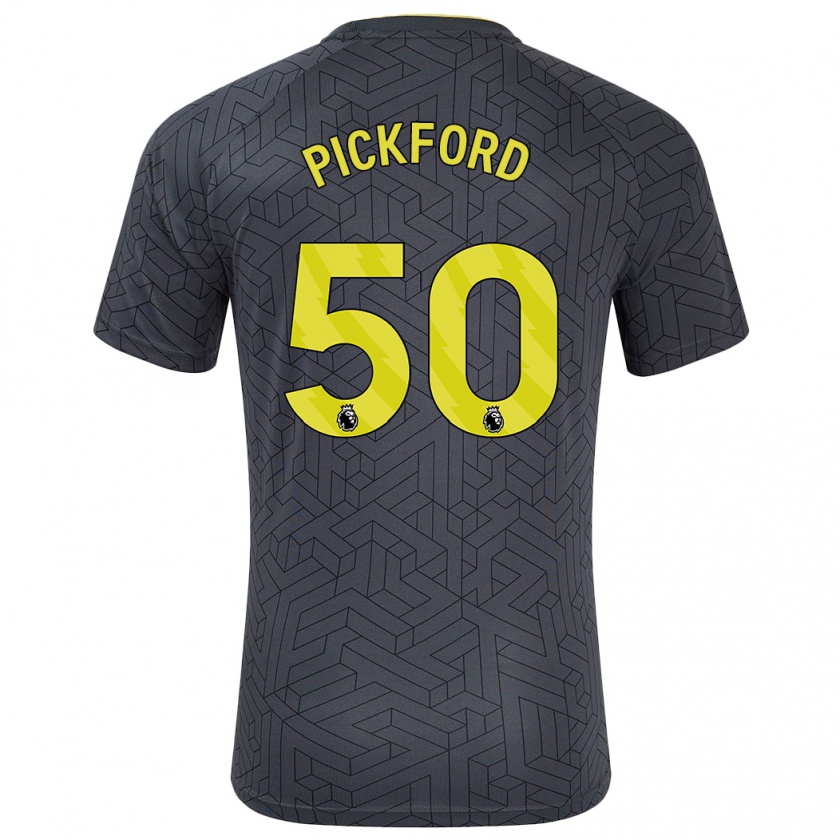 Kandiny Damen George Pickford #50 Schwarz Gelb Auswärtstrikot Trikot 2024/25 T-Shirt Österreich