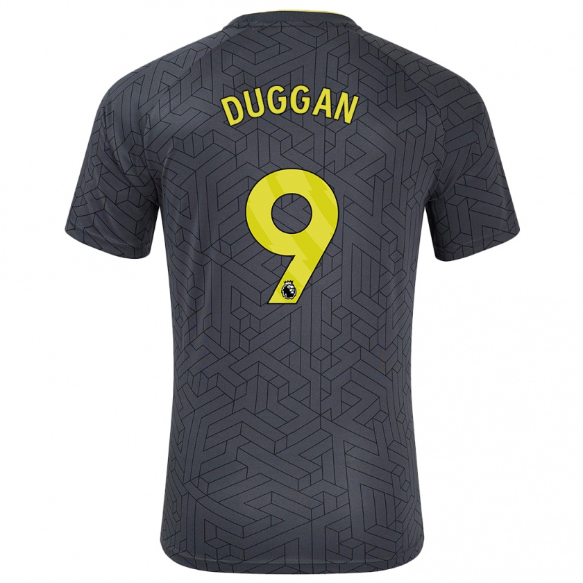 Kandiny Dames Toni Duggan #9 Zwart Geel Uitshirt Uittenue 2024/25 T-Shirt