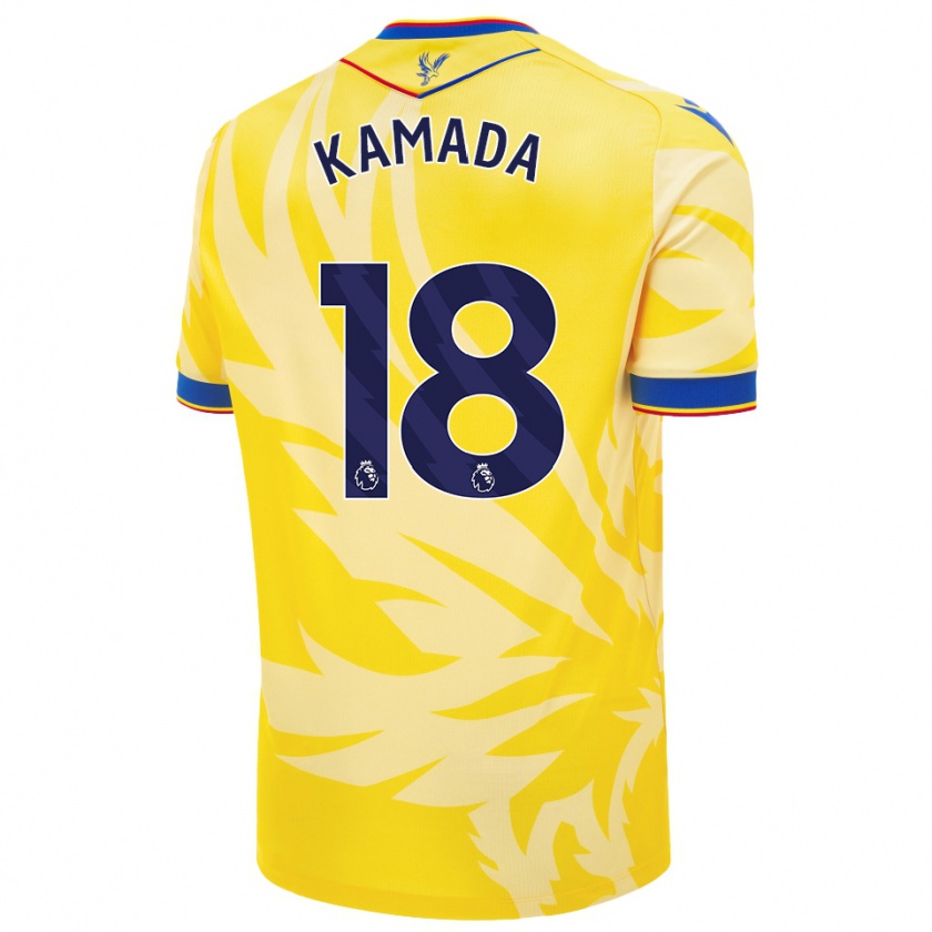 Kandiny Mujer Camiseta Daichi Kamada #18 Amarillo 2ª Equipación 2024/25 La Camisa