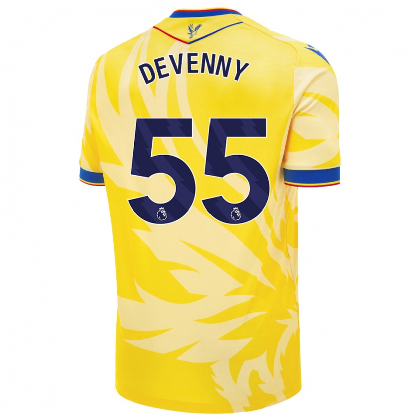 Kandiny Mujer Camiseta Justin Devenny #55 Amarillo 2ª Equipación 2024/25 La Camisa