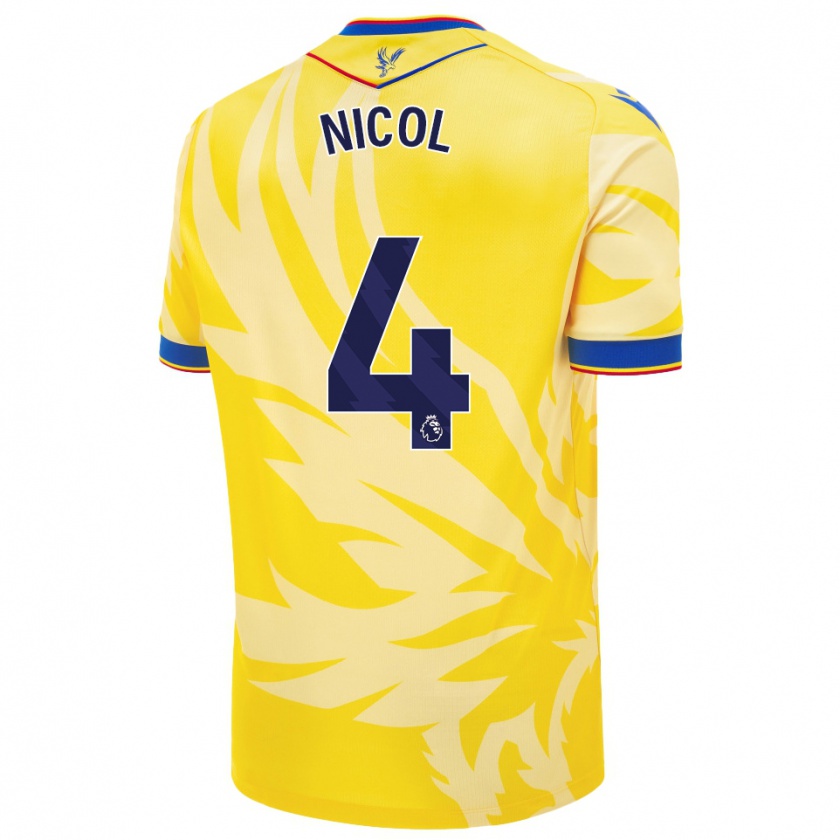 Kandiny Donna Maglia Leigh Nicol #4 Giallo Kit Gara Away 2024/25 Maglietta