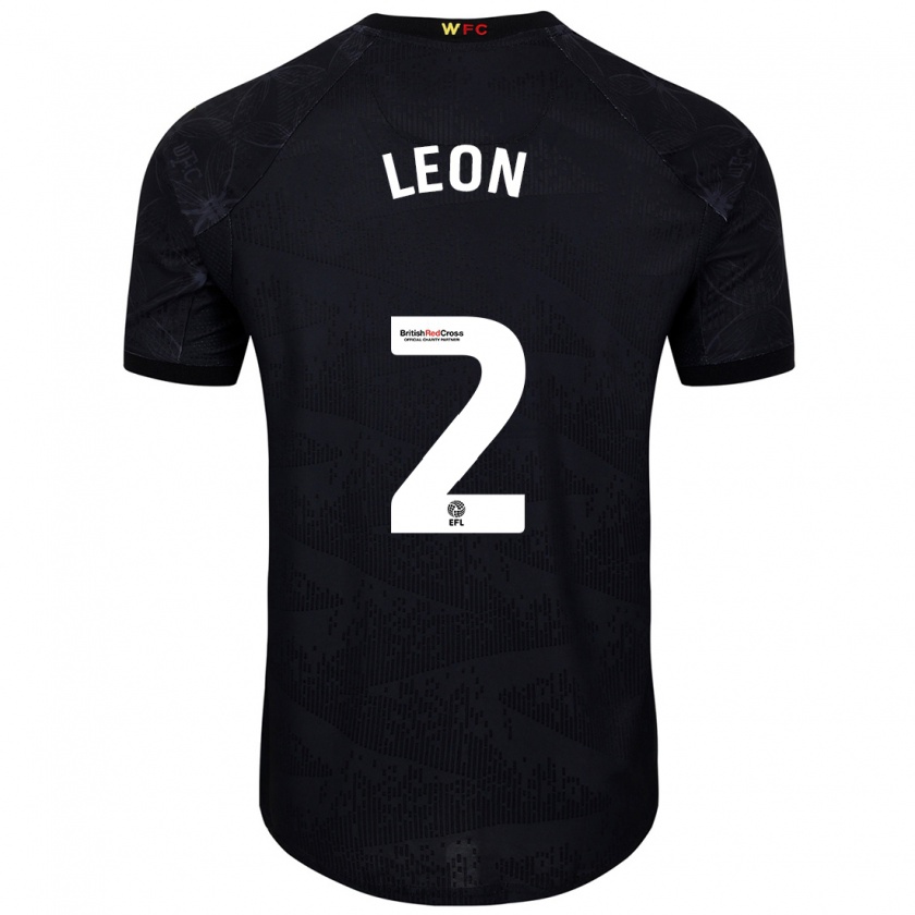 Kandiny Mujer Camiseta Lucía León #2 Negro Blanco 2ª Equipación 2024/25 La Camisa