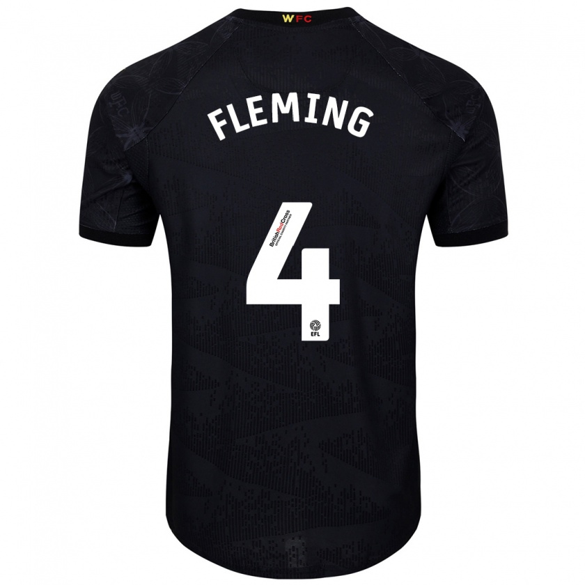 Kandiny Mujer Camiseta Charlotte Fleming #4 Negro Blanco 2ª Equipación 2024/25 La Camisa México