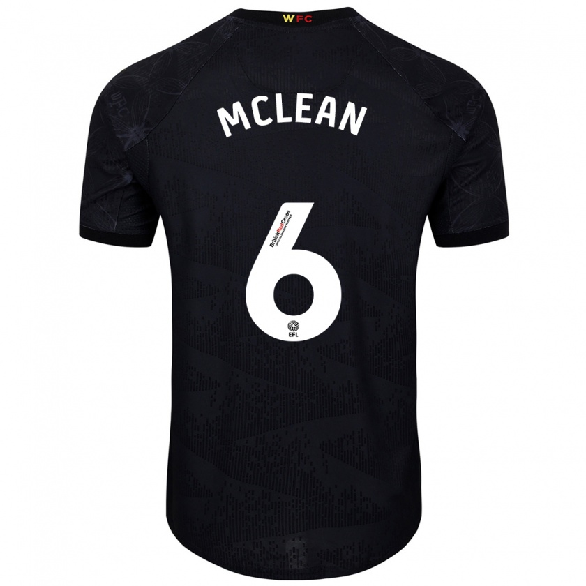 Kandiny Mujer Camiseta Sophie Mclean #6 Negro Blanco 2ª Equipación 2024/25 La Camisa