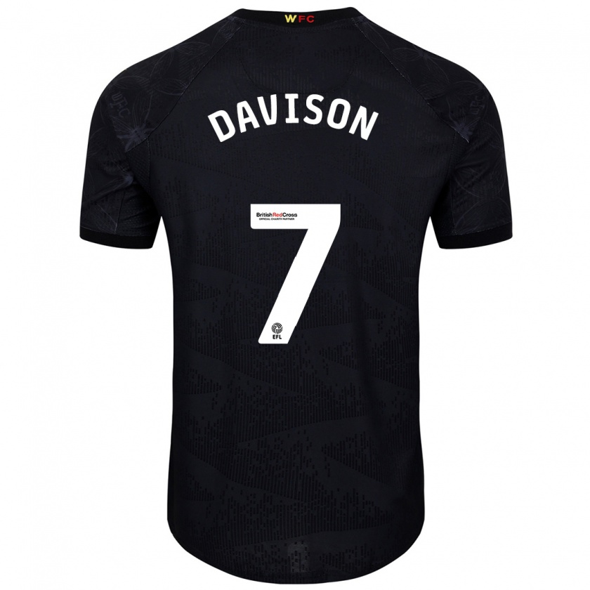 Kandiny Donna Maglia Gemma Davison #7 Nero Bianco Kit Gara Away 2024/25 Maglietta