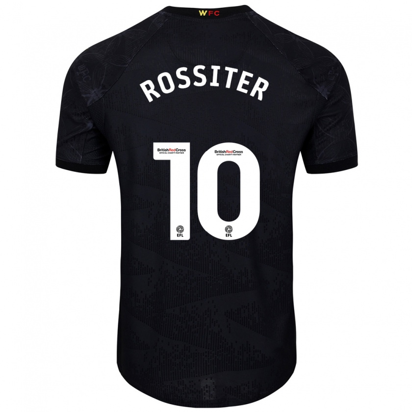 Kandiny Mujer Camiseta Annie Rossiter #10 Negro Blanco 2ª Equipación 2024/25 La Camisa México