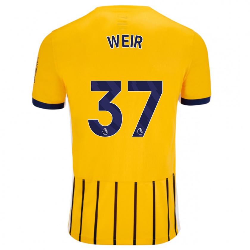 Kandiny Damen Jensen Weir #37 Gold Blau Nadelstreifen Auswärtstrikot Trikot 2024/25 T-Shirt Österreich