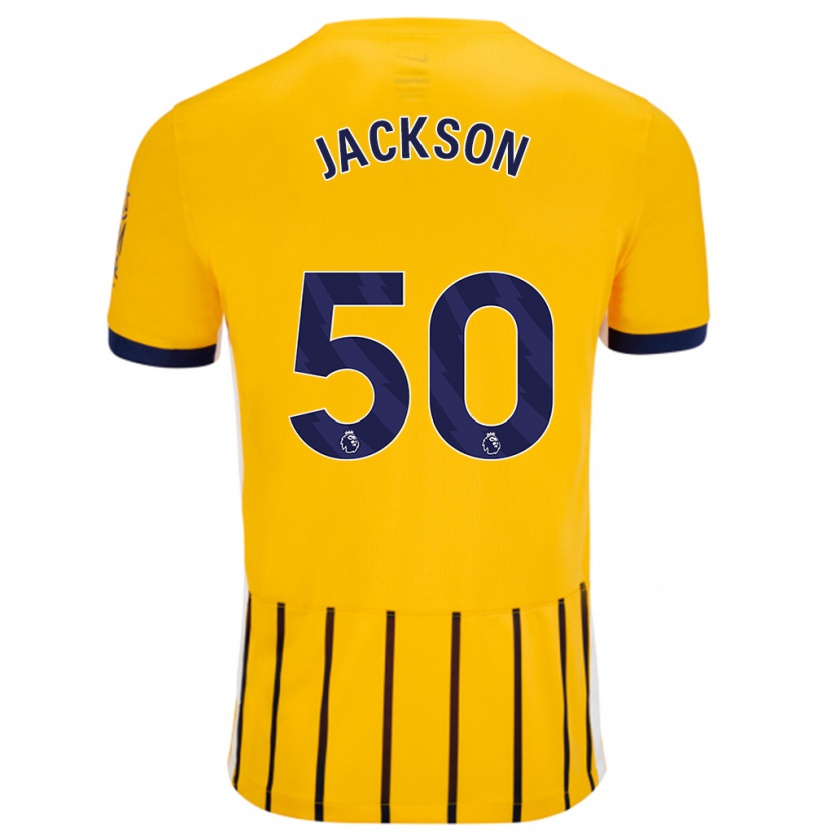 Kandiny Damen Ben Jackson #50 Gold Blau Nadelstreifen Auswärtstrikot Trikot 2024/25 T-Shirt Österreich