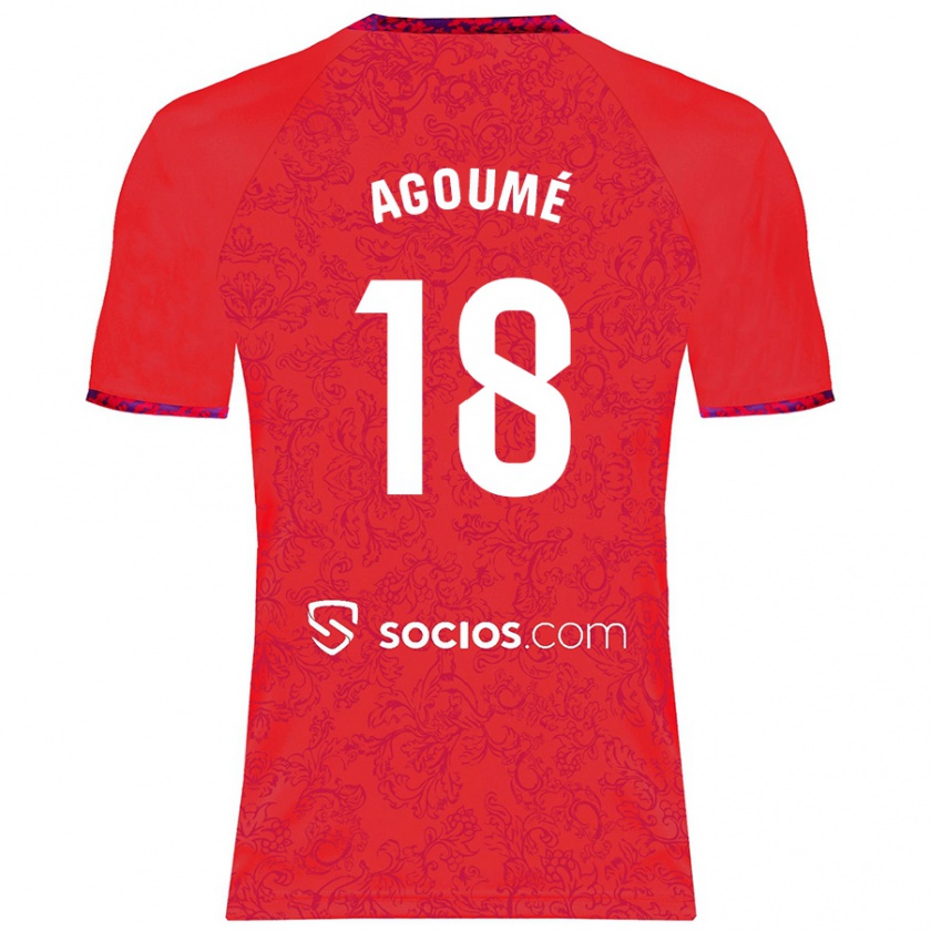 Kandiny Mujer Camiseta Lucien Agoumé #18 Rojo 2ª Equipación 2024/25 La Camisa México