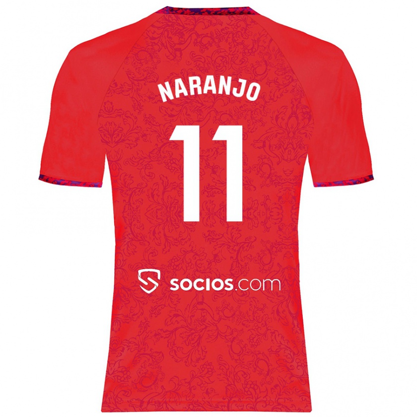 Kandiny Donna Maglia Mario Naranjo #11 Rosso Kit Gara Away 2024/25 Maglietta