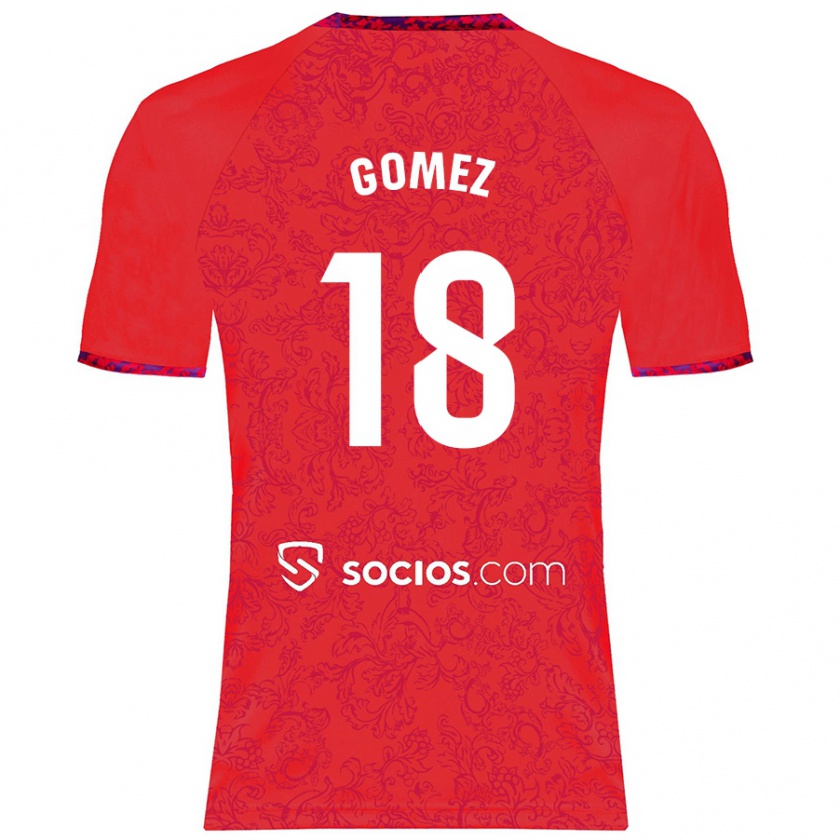 Kandiny Dames Raúl Gómez #18 Rood Uitshirt Uittenue 2024/25 T-Shirt