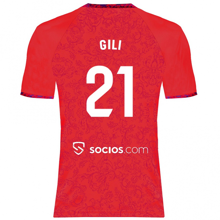 Kandiny Mujer Camiseta Gemma Gili #21 Rojo 2ª Equipación 2024/25 La Camisa México