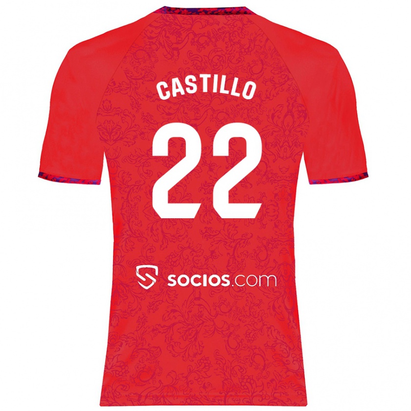 Kandiny Donna Maglia José Castillo #22 Rosso Kit Gara Away 2024/25 Maglietta