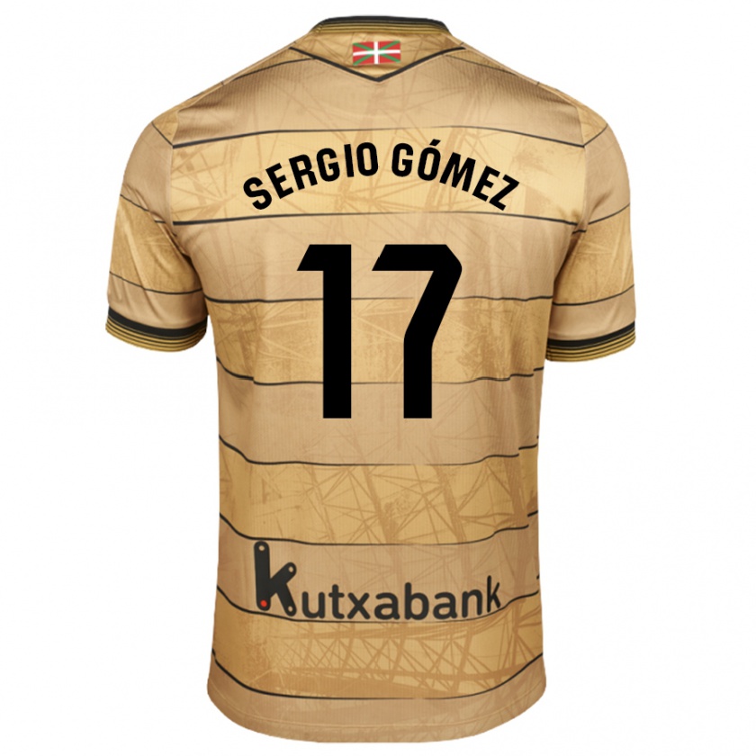 Kandiny Donna Maglia Sergio Gómez #17 Marrone Kit Gara Away 2024/25 Maglietta