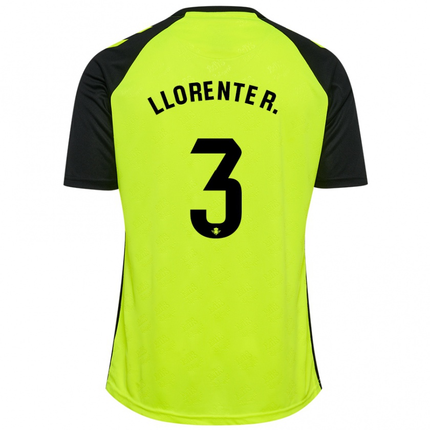 Kandiny Donna Maglia Diego Llorente #3 Giallo Fluorescente Nero Kit Gara Away 2024/25 Maglietta