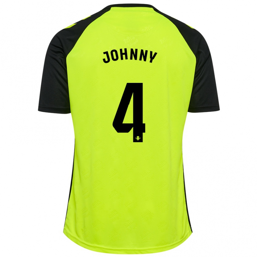 Kandiny Dames Johnny Cardoso #4 Fluorescerend Geel Zwart Uitshirt Uittenue 2024/25 T-Shirt België