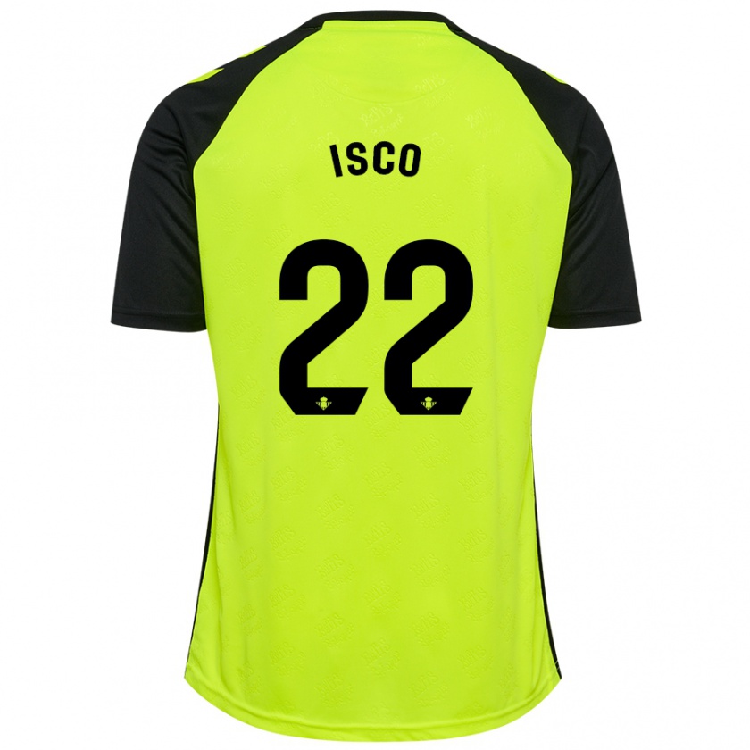 Kandiny Dames Isco #22 Fluorescerend Geel Zwart Uitshirt Uittenue 2024/25 T-Shirt