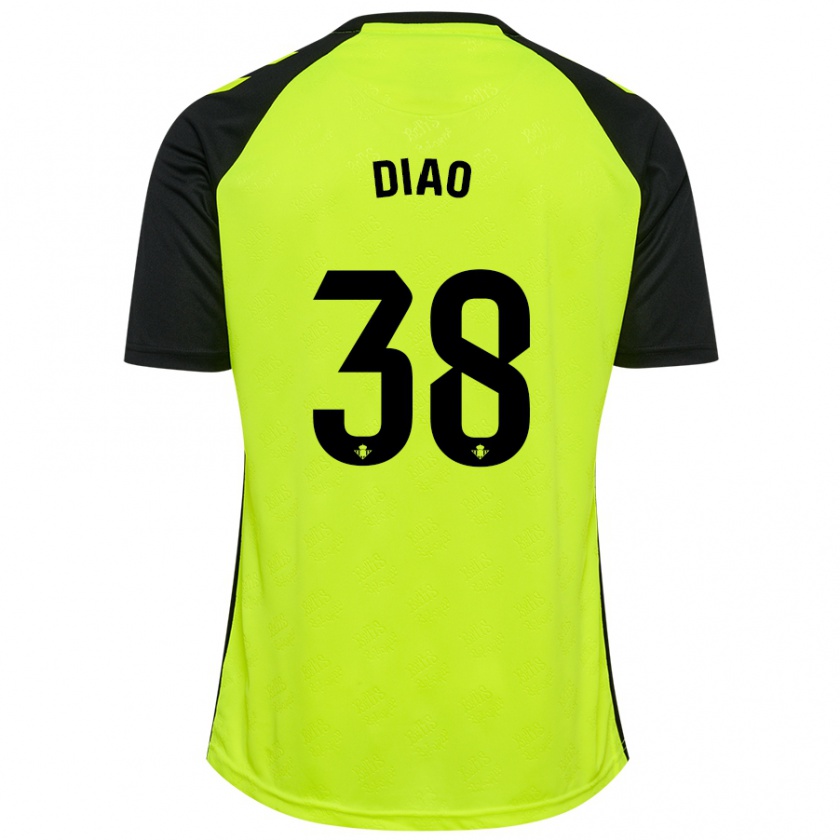 Kandiny Donna Maglia Assane Diao #38 Giallo Fluorescente Nero Kit Gara Away 2024/25 Maglietta