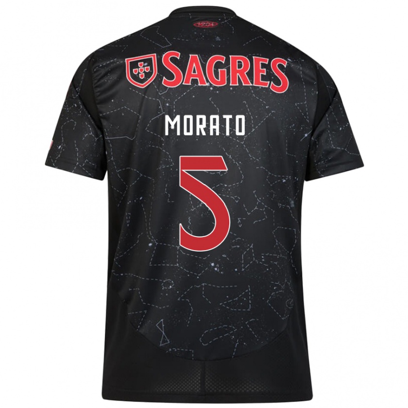 Kandiny Mujer Camiseta Morato #5 Negro Rojo 2ª Equipación 2024/25 La Camisa