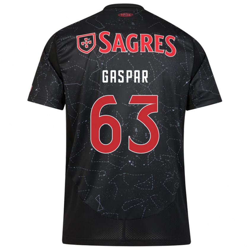 Kandiny Mujer Camiseta Guilherme Gaspar #63 Negro Rojo 2ª Equipación 2024/25 La Camisa