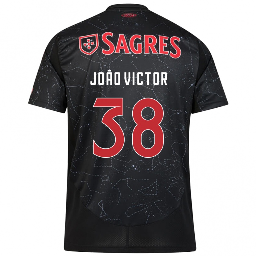 Kandiny Mujer Camiseta João Victor #38 Negro Rojo 2ª Equipación 2024/25 La Camisa