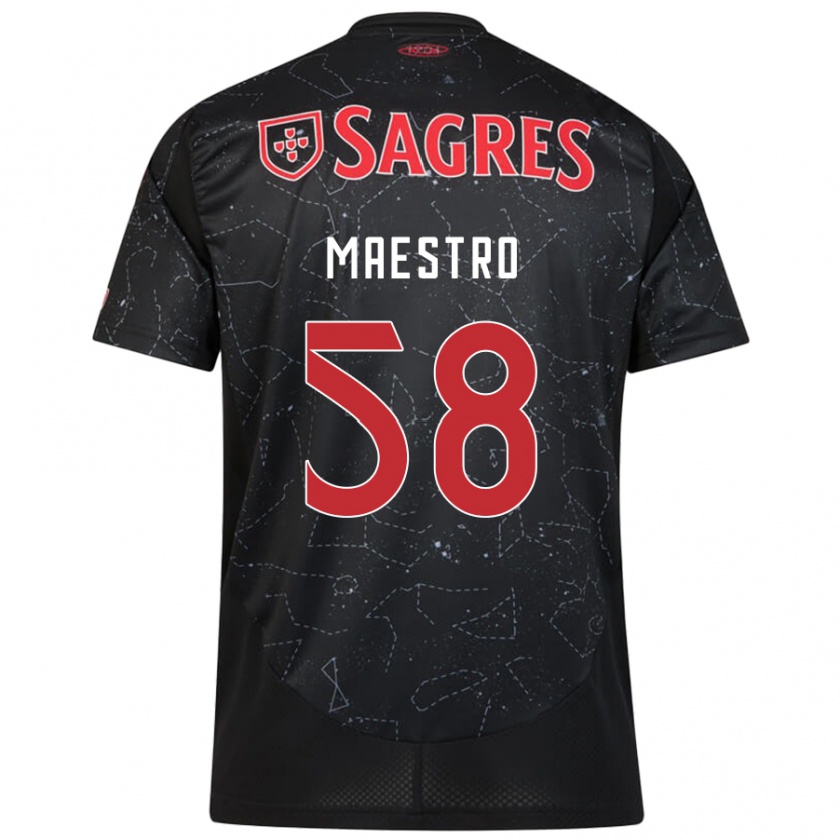 Kandiny Mujer Camiseta Maestro #58 Negro Rojo 2ª Equipación 2024/25 La Camisa