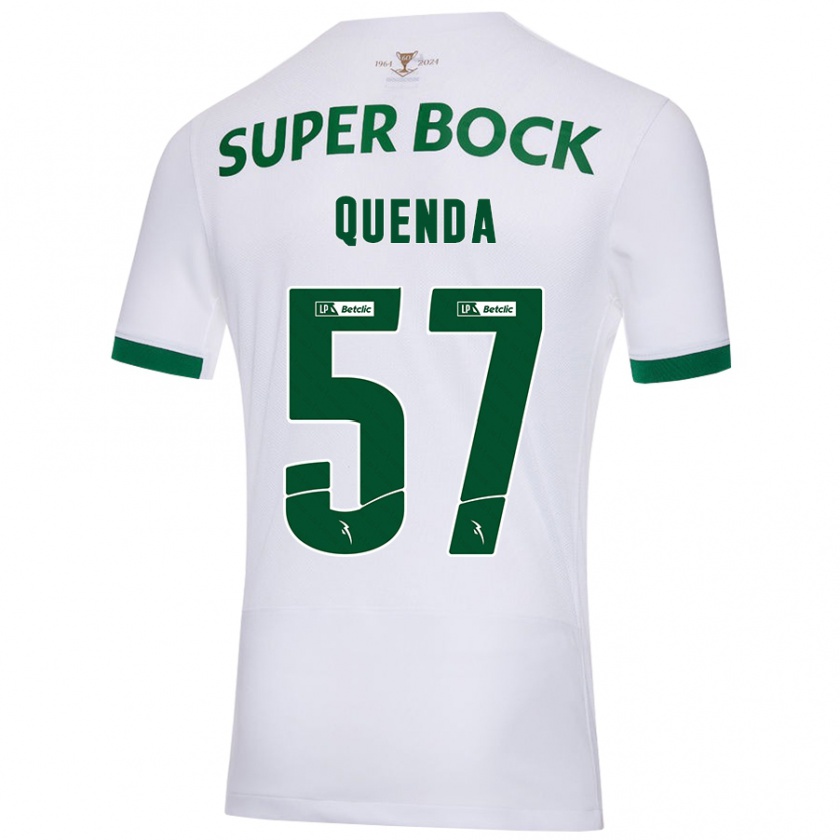 Kandiny Donna Maglia Geovany Quenda #57 Bianco Verde Kit Gara Away 2024/25 Maglietta