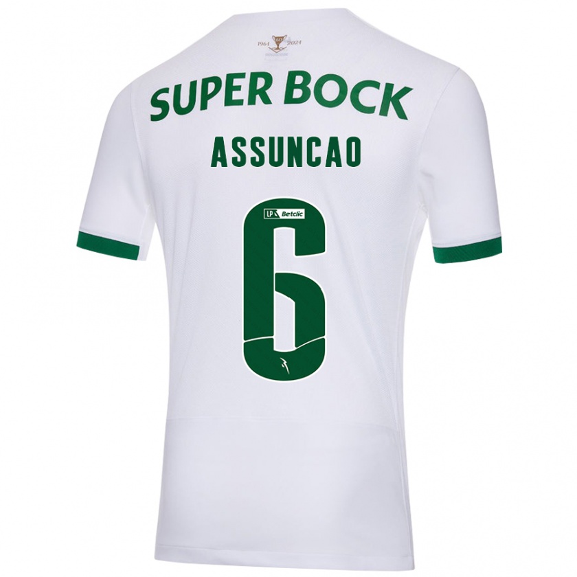 Kandiny Donna Maglia João Assunção #6 Bianco Verde Kit Gara Away 2024/25 Maglietta