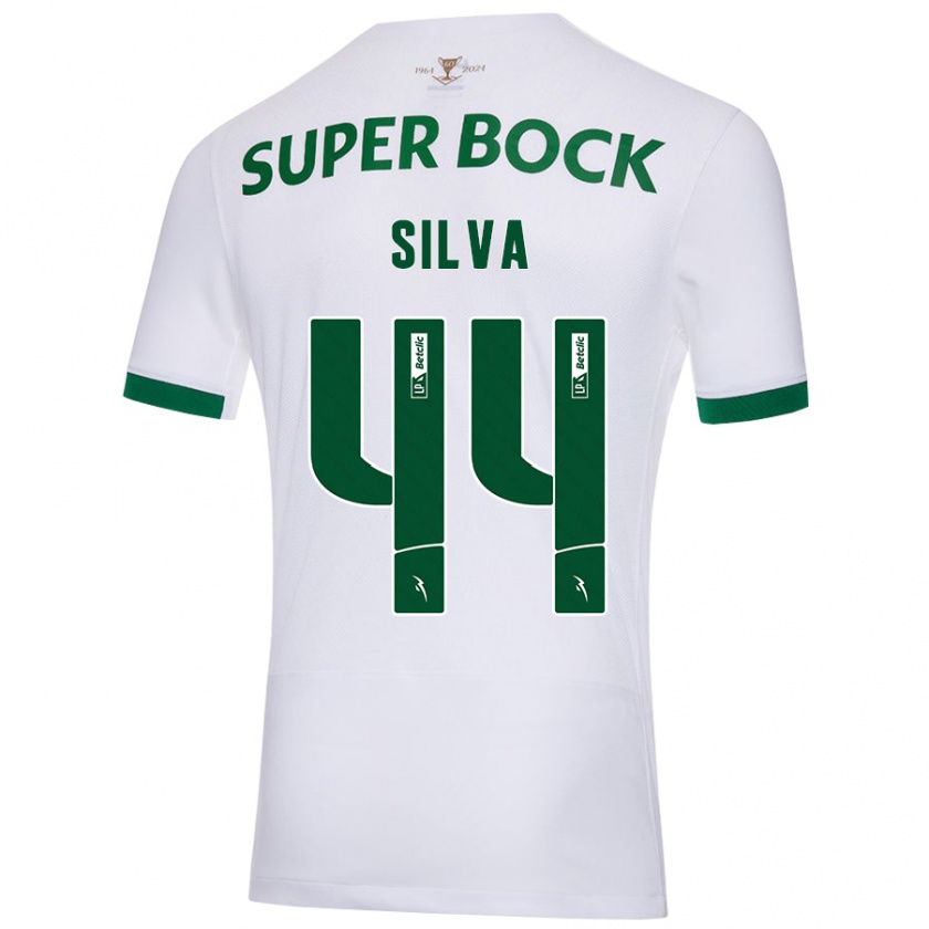 Kandiny Donna Maglia Pedro Silva #44 Bianco Verde Kit Gara Away 2024/25 Maglietta