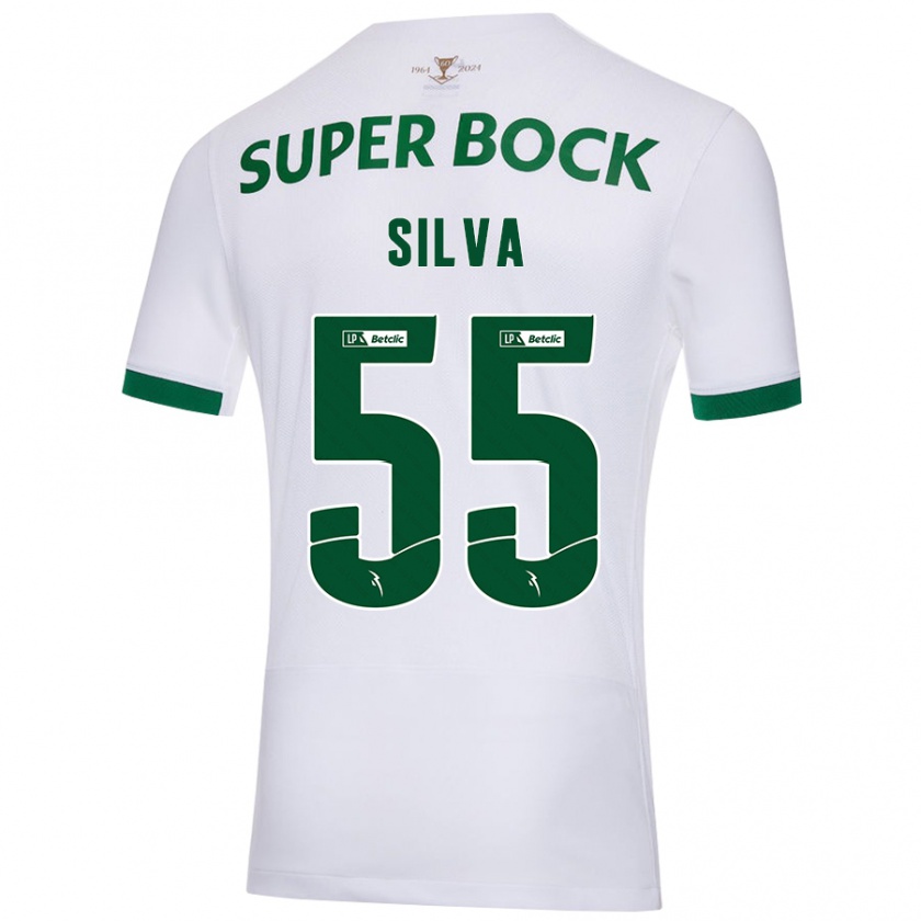 Kandiny Donna Maglia José Silva #55 Bianco Verde Kit Gara Away 2024/25 Maglietta