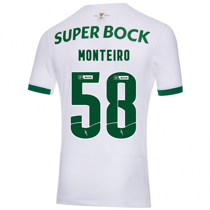 Kandiny Dames David Monteiro #58 Wit Groen Uitshirt Uittenue 2024/25 T-Shirt