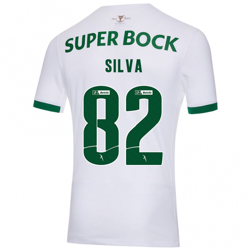 Kandiny Donna Maglia Gabriel Silva #82 Bianco Verde Kit Gara Away 2024/25 Maglietta